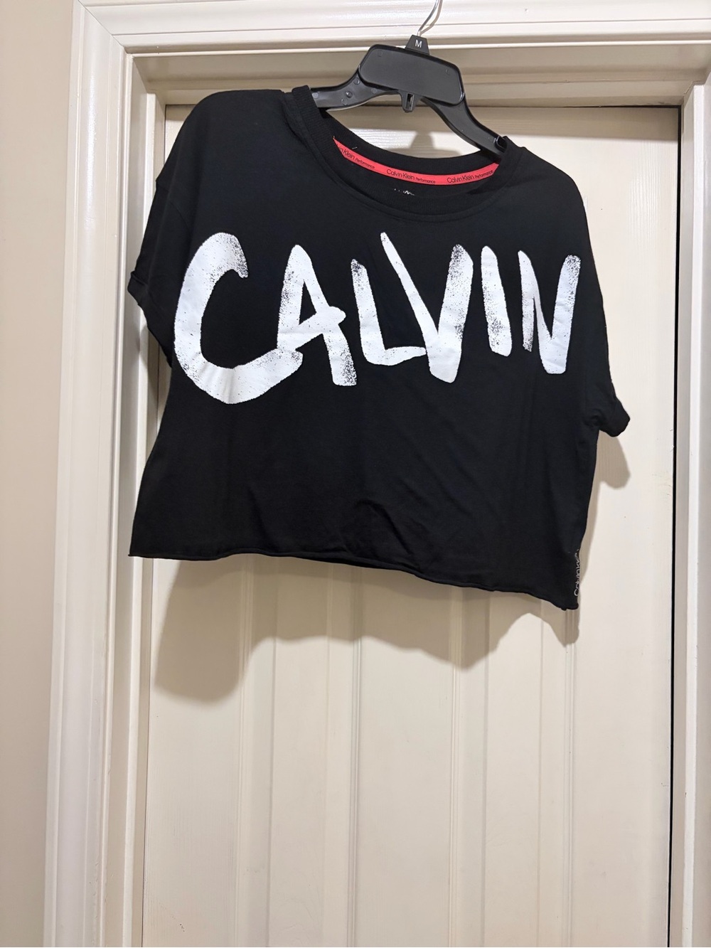 Calvin Klein Black Tee with Red Neckband Detail